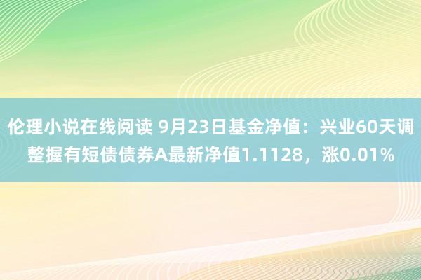伦理小说在线阅读 9月23日基金净值：兴业60天调整握有短债债券A最新净值1.1128，涨0.01%