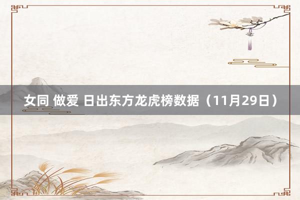 女同 做爱 日出东方龙虎榜数据（11月29日）