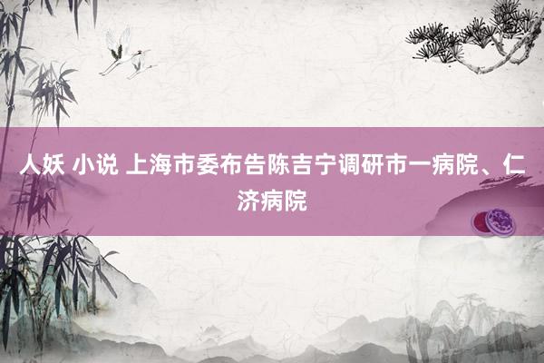 人妖 小说 上海市委布告陈吉宁调研市一病院、仁济病院