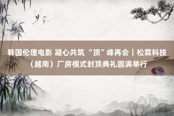 韩国伦理电影 凝心共筑 “顶”峰再会｜松霖科技（越南）厂房模式封顶典礼圆满举行