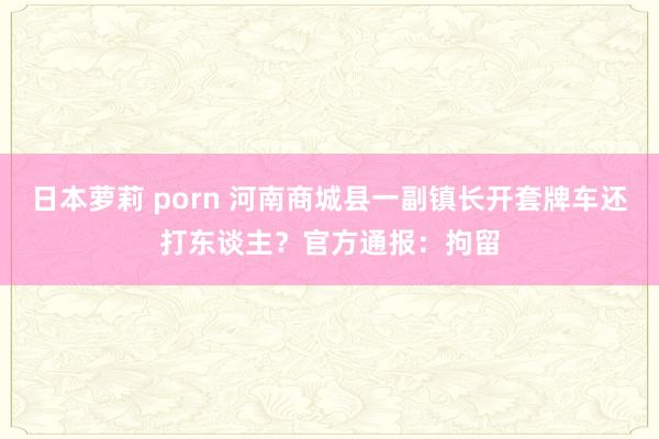 日本萝莉 porn 河南商城县一副镇长开套牌车还打东谈主？官方通报：拘留