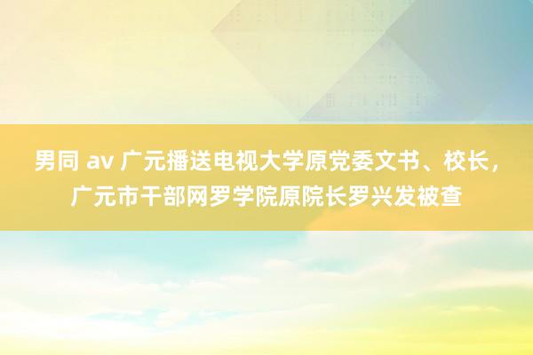 男同 av 广元播送电视大学原党委文书、校长，广元市干部网罗学院原院长罗兴发被查