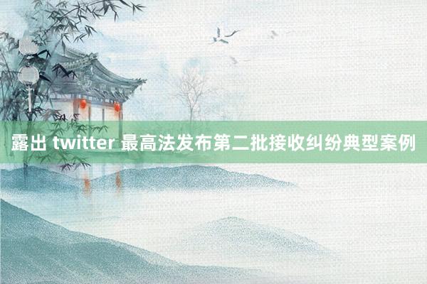 露出 twitter 最高法发布第二批接收纠纷典型案例