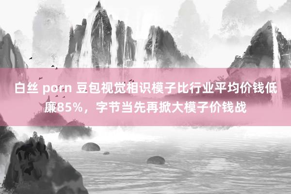 白丝 porn 豆包视觉相识模子比行业平均价钱低廉85%，字节当先再掀大模子价钱战