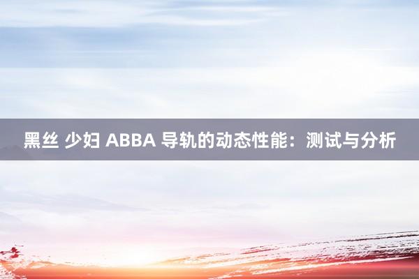 黑丝 少妇 ABBA 导轨的动态性能：测试与分析