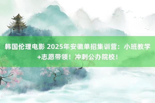 韩国伦理电影 2025年安徽单招集训营：小班教学+志愿带领！冲刺公办院校！