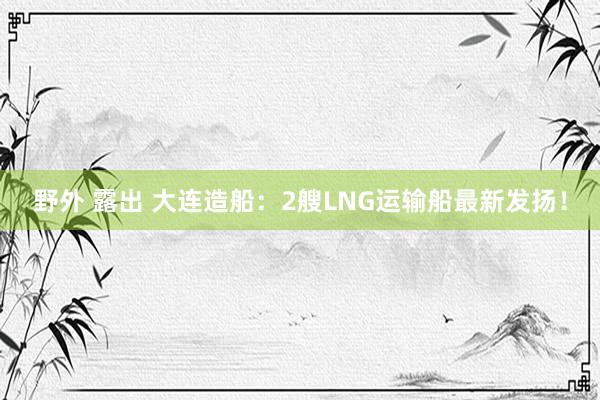 野外 露出 大连造船：2艘LNG运输船最新发扬！