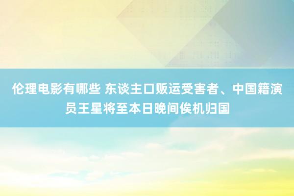 伦理电影有哪些 东谈主口贩运受害者、中国籍演员王星将至本日晚间俟机归国