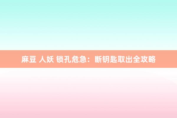 麻豆 人妖 锁孔危急：断钥匙取出全攻略