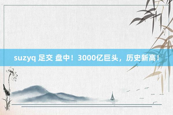 suzyq 足交 盘中！3000亿巨头，历史新高！