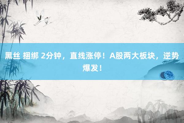 黑丝 捆绑 2分钟，直线涨停！A股两大板块，逆势爆发！