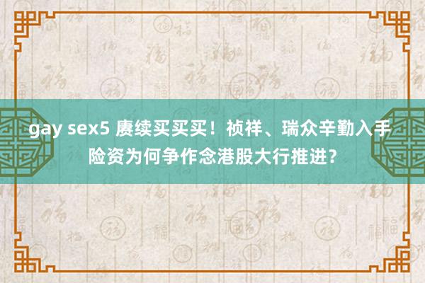 gay sex5 赓续买买买！祯祥、瑞众辛勤入手 险资为何争作念港股大行推进？