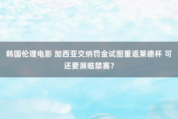 韩国伦理电影 加西亚交纳罚金试图重返莱德杯 可还要濒临禁赛？