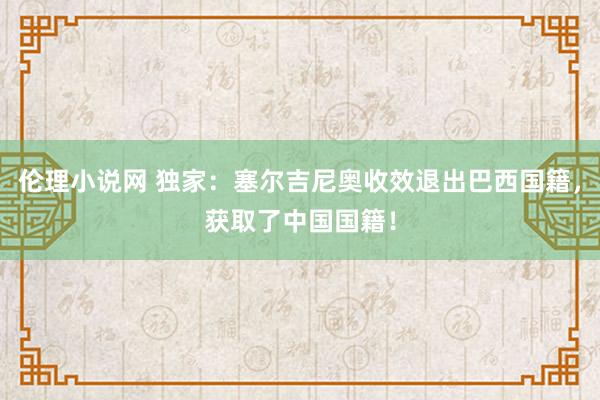 伦理小说网 独家：塞尔吉尼奥收效退出巴西国籍，获取了中国国籍！