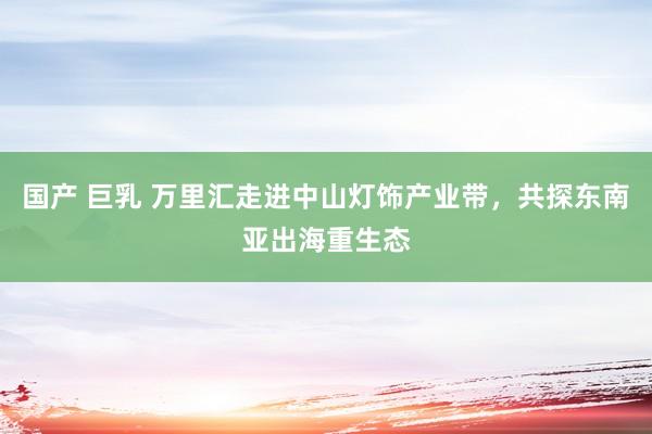 国产 巨乳 万里汇走进中山灯饰产业带，共探东南亚出海重生态
