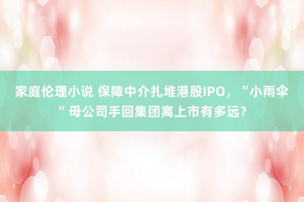 家庭伦理小说 保障中介扎堆港股IPO，“小雨伞”母公司手回集团离上市有多远？