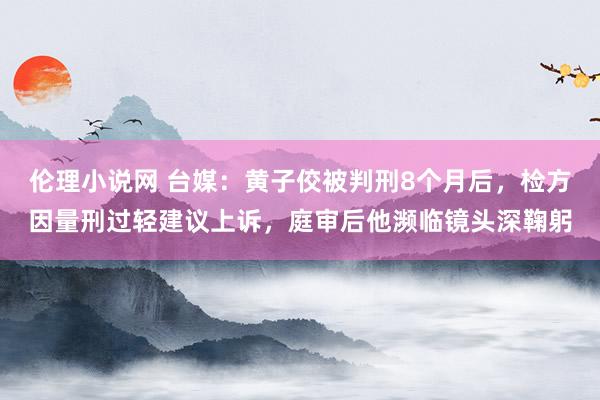 伦理小说网 台媒：黄子佼被判刑8个月后，检方因量刑过轻建议上诉，庭审后他濒临镜头深鞠躬