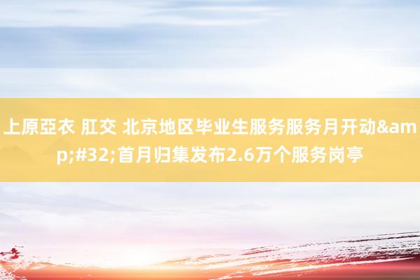 上原亞衣 肛交 北京地区毕业生服务服务月开动&#32;首月归集发布2.6万个服务岗亭