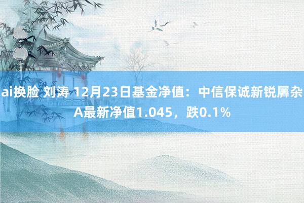 ai换脸 刘涛 12月23日基金净值：中信保诚新锐羼杂A最新净值1.045，跌0.1%