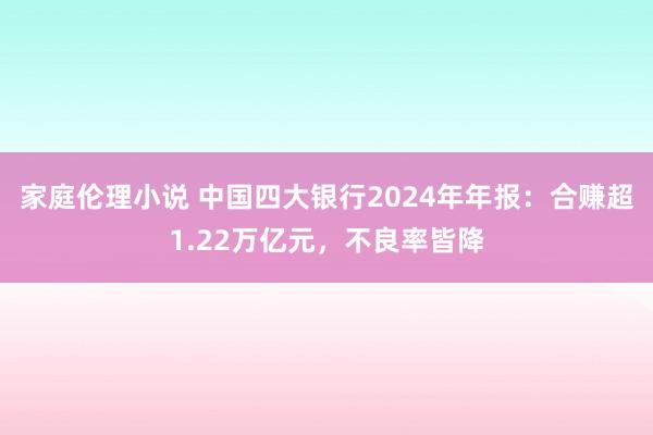 家庭伦理小说 中国四大银行2024年年报：合赚超1.22万亿元，不良率皆降