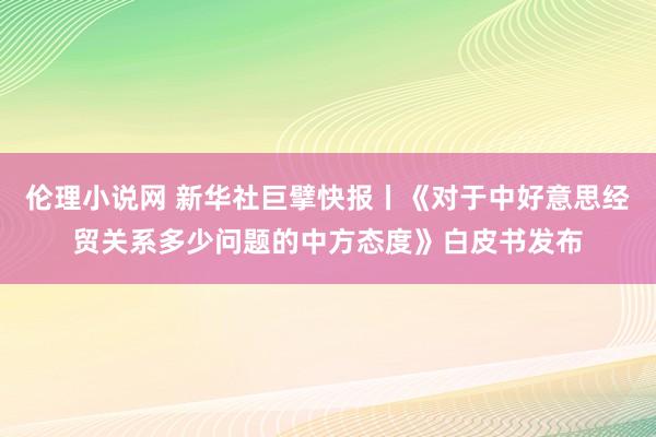 伦理小说网 新华社巨擘快报丨《对于中好意思经贸关系多少问题的中方态度》白皮书发布