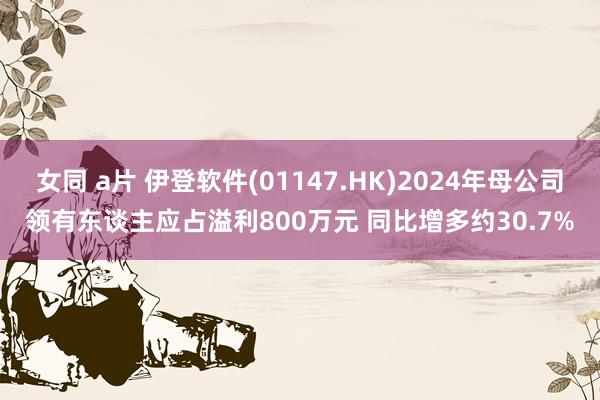 女同 a片 伊登软件(01147.HK)2024年母公司领有东谈主应占溢利800万元 同比增多约30.7%