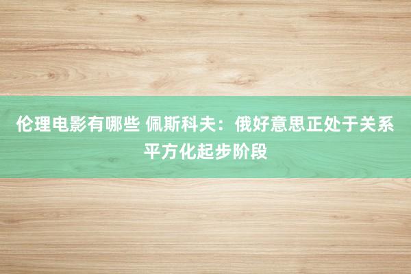 伦理电影有哪些 佩斯科夫：俄好意思正处于关系平方化起步阶段