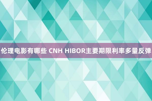 伦理电影有哪些 CNH HIBOR主要期限利率多量反弹