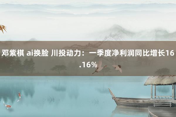 邓紫棋 ai换脸 川投动力：一季度净利润同比增长16.16%