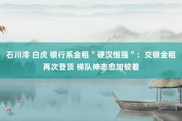 石川澪 白虎 银行系金租＂硬汉恒强＂：交银金租再次登顶 梯队神志愈加较着