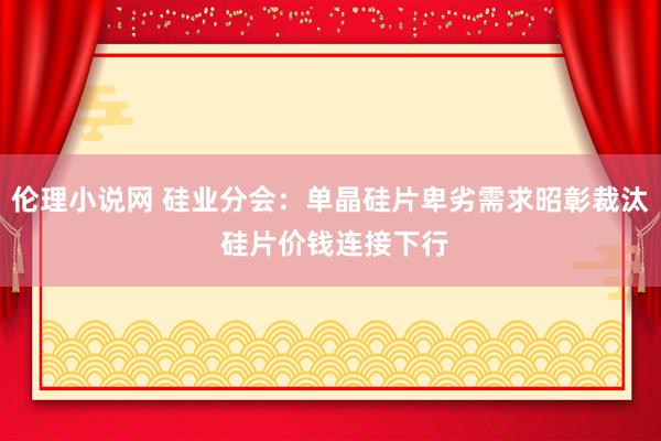 伦理小说网 硅业分会：单晶硅片卑劣需求昭彰裁汰 硅片价钱连接下行