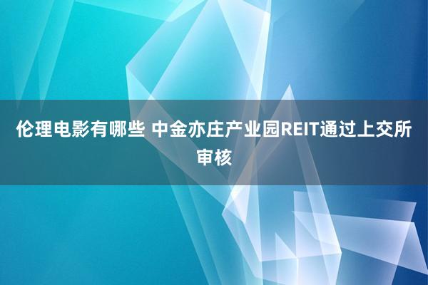 伦理电影有哪些 中金亦庄产业园REIT通过上交所审核