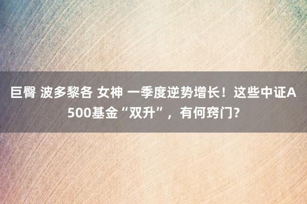 巨臀 波多黎各 女神 一季度逆势增长！这些中证A500基金“双升”，有何窍门？